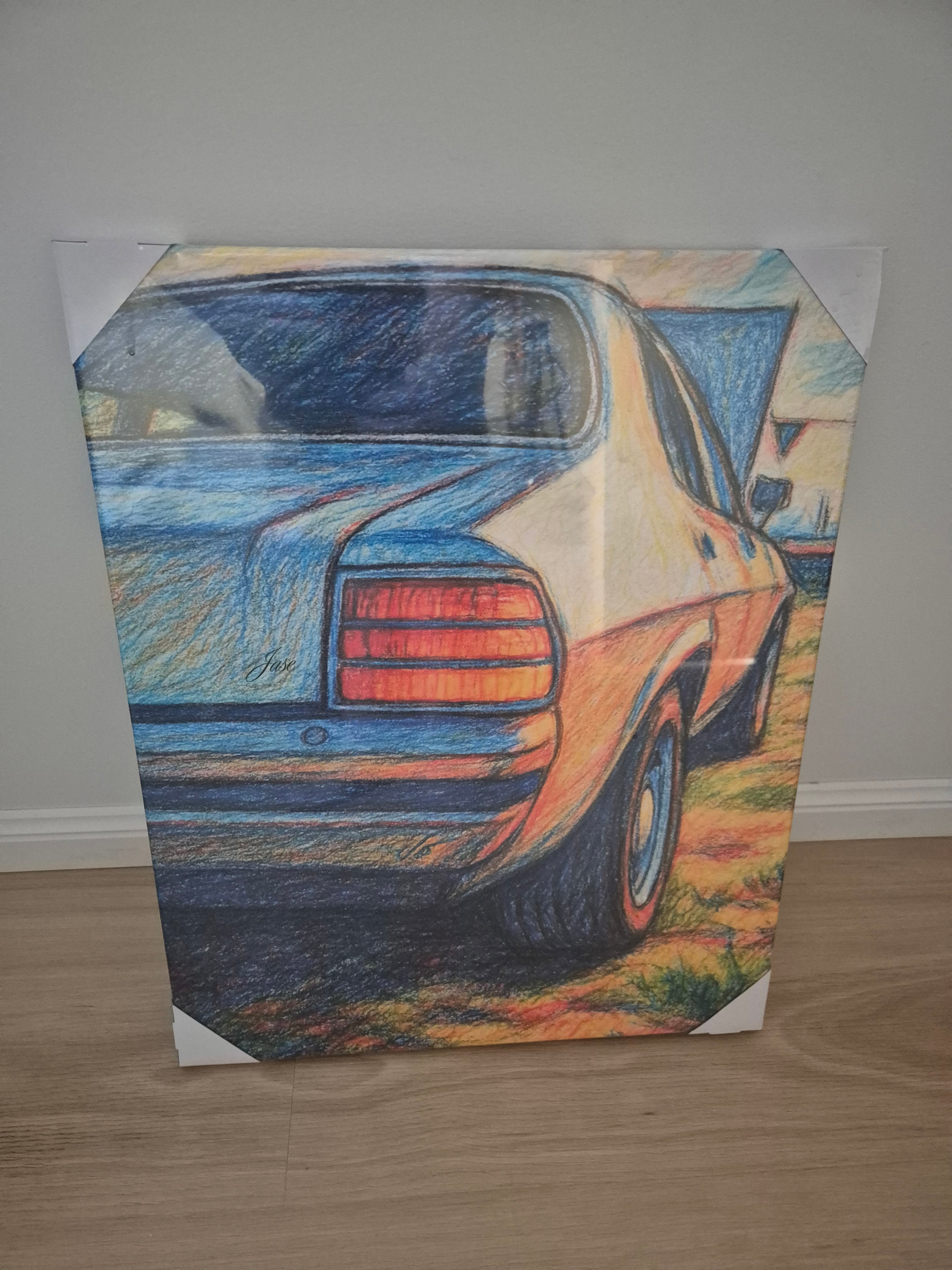 HJ holden Kingswood rear canvas print 40x50cm