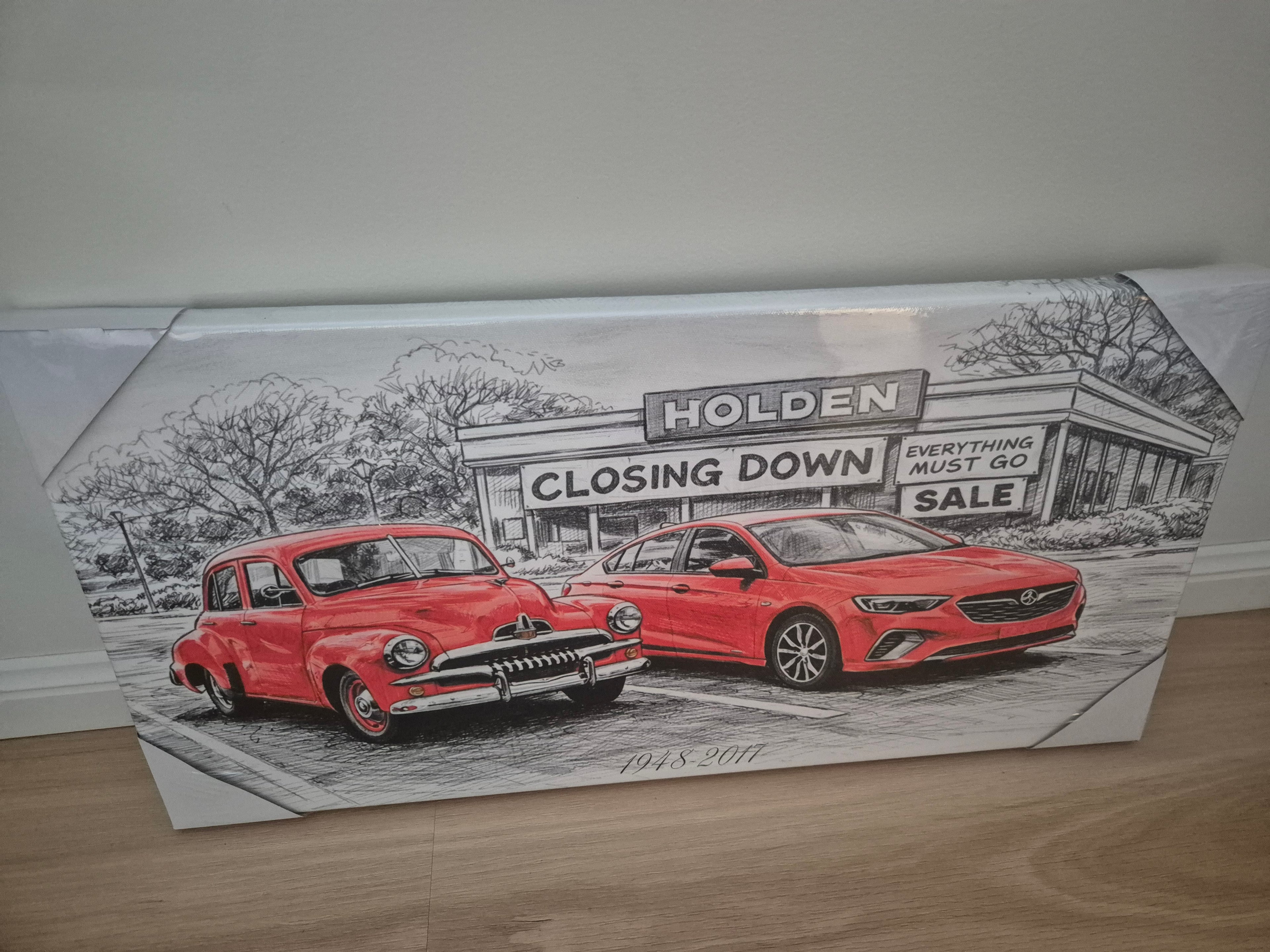Holden evolution canvas print 60x30 cm panoramic print fj and zb