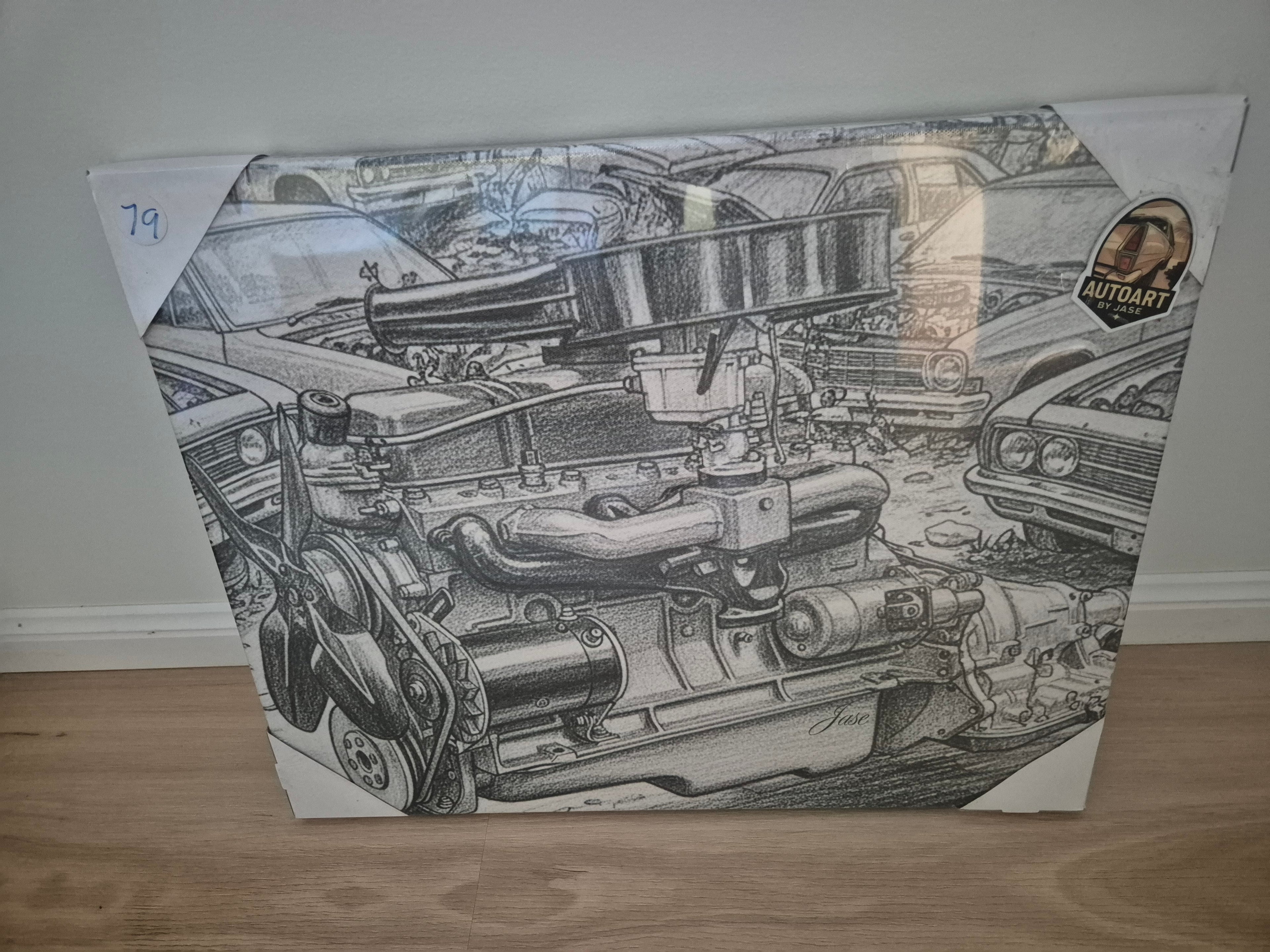Holden Grey motor canvas print 40x50cm