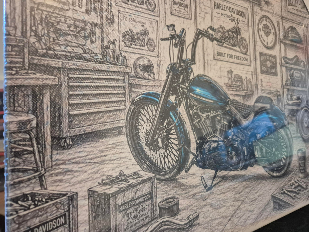 Harley davidson break out motorcycle 40x50cm canvas print