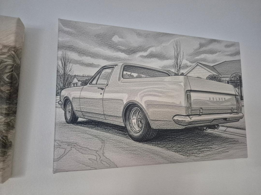 hk holden ute small canvas print 20x30cm